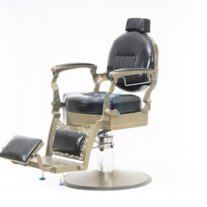 Sillón de barbería negro y verde