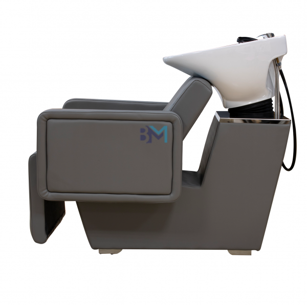 Lavacabezas gris con respaldo y asiento ergonómico - Imagen 5