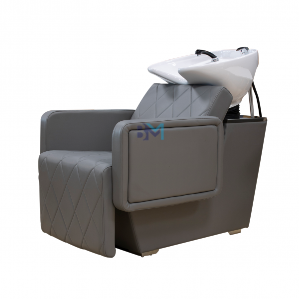 Lavacabezas gris con respaldo y asiento ergonómico - Imagen 4