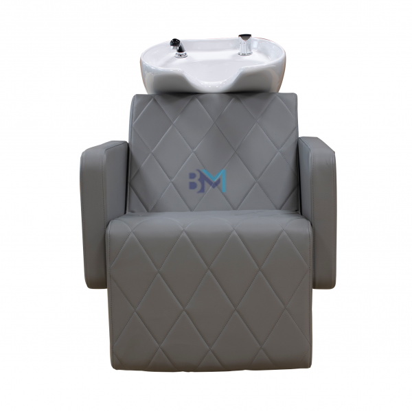Lavacabezas gris con respaldo y asiento ergonómico - Imagen 3