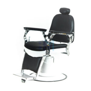 Sillón de barbería clásico negro y blanco