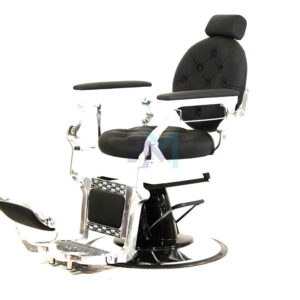 Sillón de barbería vintage negro y blanco