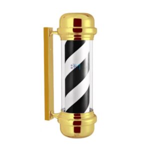 Pirulo para barbería negro, blanco y dorado