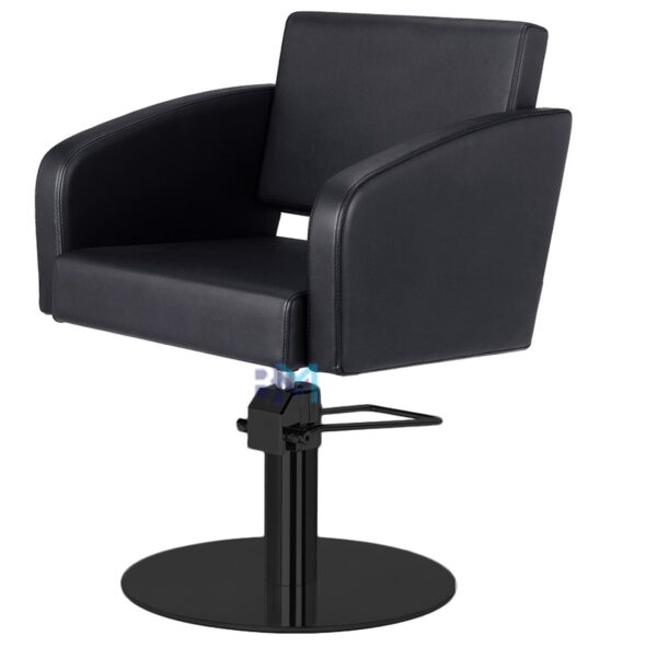 Silla de peluquería en polipiel color negro - Imagen 8