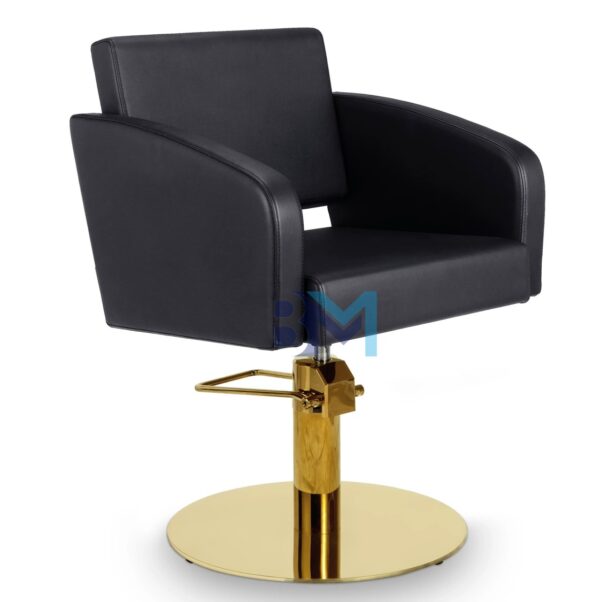 Silla de peluquería en polipiel color negro - Imagen 3