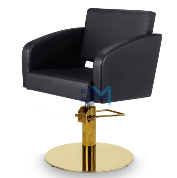 Silla de peluquería en polipiel color negro - Imagen 2