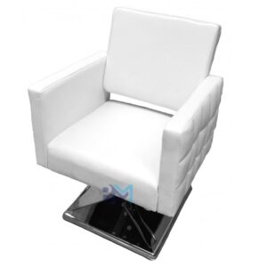 Silla de peluquería en polipiel color blanco