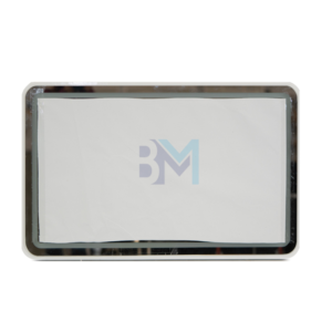Espejo rectangular con marco blanco y luz led