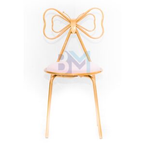 Silla de manicura con respaldo en forma de lazo