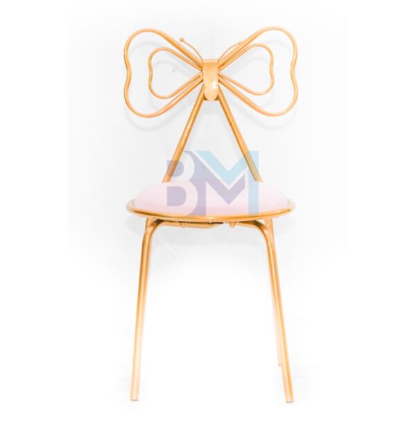Silla de manicura con respaldo en forma de lazo