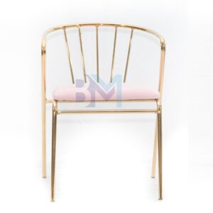Silla de manicura en terciopelo rosado