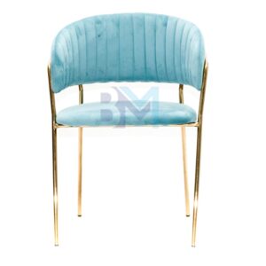 Silla de manicura en terciopelo azul