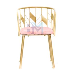 Silla de manicura en terciopelo rosa