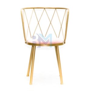 Silla de manicura en terciopelo rosa