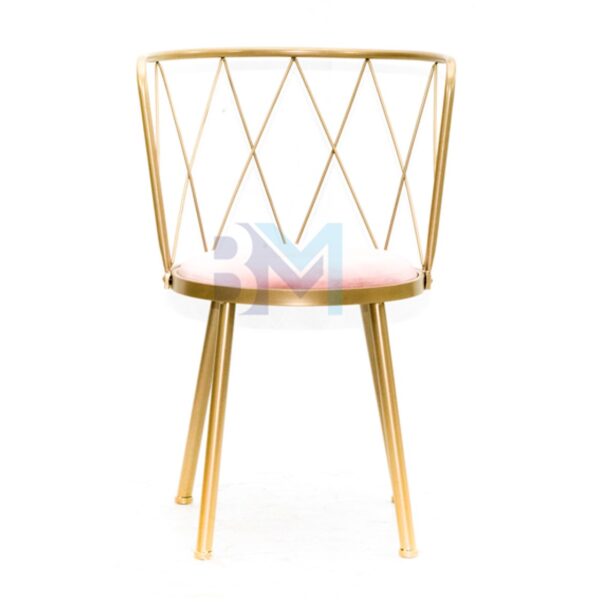 Silla de manicura en terciopelo rosa