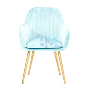 Silla de manicura en terciopelo azul