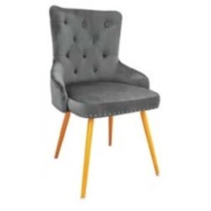 Silla de manicura de terciopelo , disponible en color gris