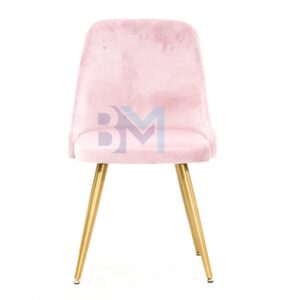 Silla de manicura de terciopelo disponible en color rosado