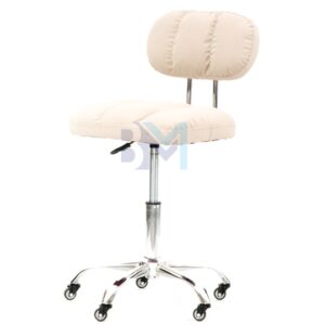 Taburete con respaldo color beige