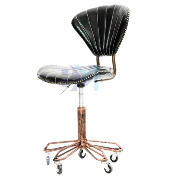 Taburete con respaldo vintage negro