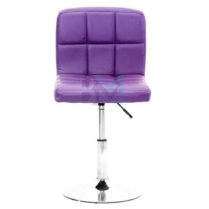 Taburete con respaldo en polipiel morado