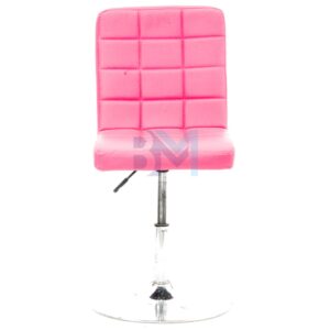 Taburete con respaldo en polipiel fucsia
