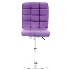 Taburete con respaldo en polipiel morado