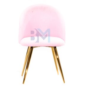 Silla de manicura en terciopelo rosa
