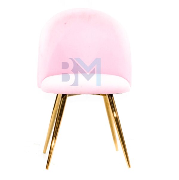 Silla de manicura en terciopelo rosa