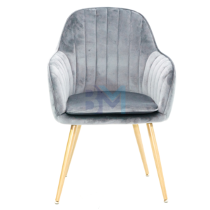 Silla de manicura en terciopelo gris