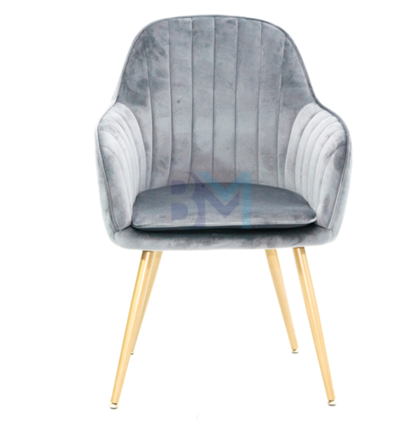 Silla de manicura en terciopelo gris