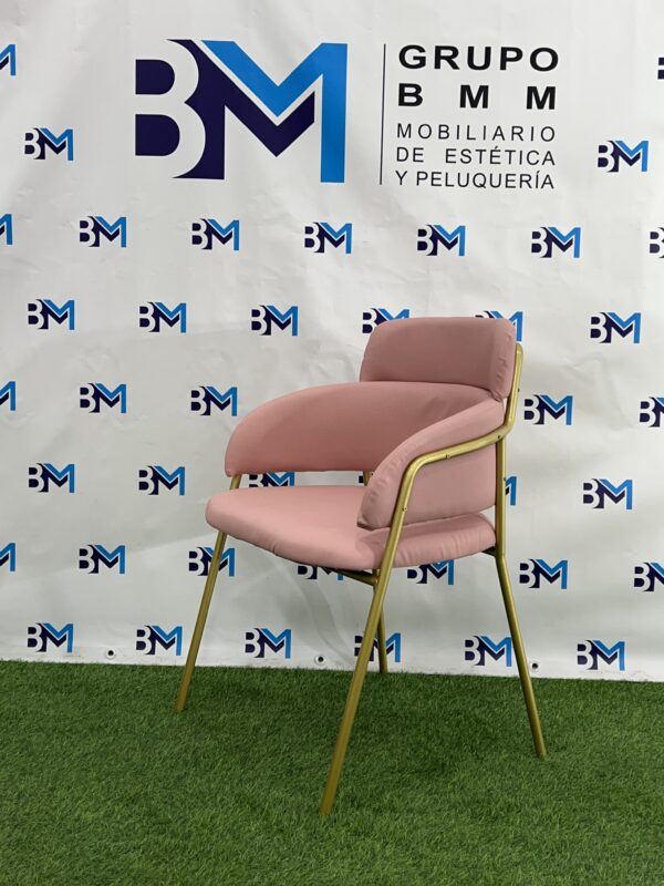 Silla de manicura en polipiel rosado - Imagen 2