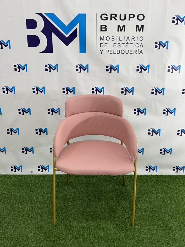 Silla de manicura en polipiel rosado - Imagen 3