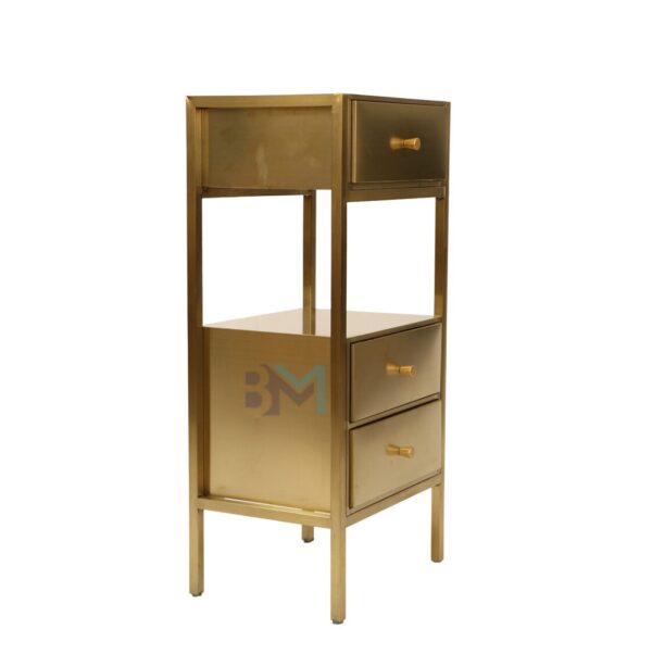 Mueble auxiliar de metal dorado o plateado - Imagen 3