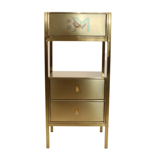 Mueble auxiliar de metal dorado o plateado - Imagen 2