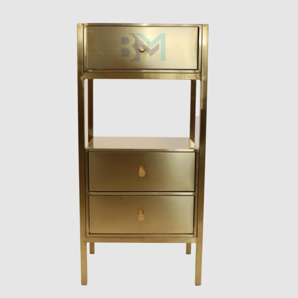 Mueble auxiliar de metal dorado o plateado - Imagen 4