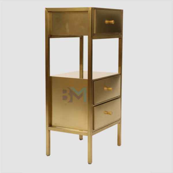 Mueble auxiliar de metal dorado o plateado - Imagen 6