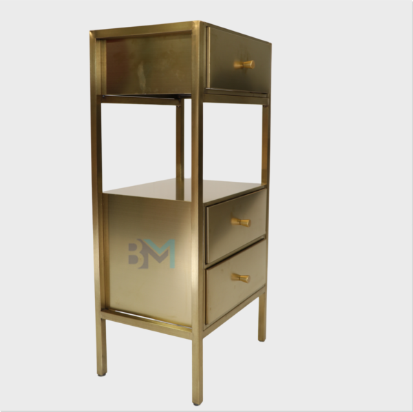 Mueble auxiliar de metal dorado o plateado - Imagen 5