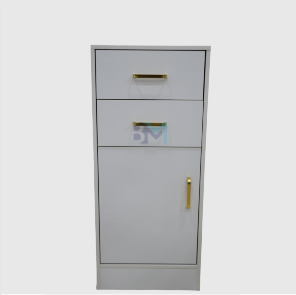 Mueble auxiliar de madera blanco y dorado - Imagen 3