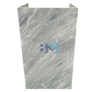 Mostrador de recepción gris tipo mármol