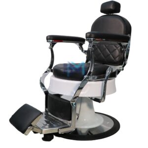 Sillón de barbería vintage negro y blanco