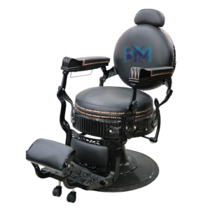 Sillón de barbería vintage negro y bronce