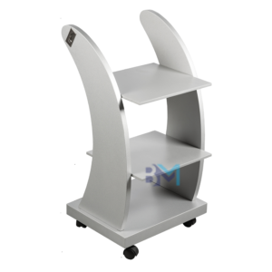 Carrito auxiliar blanco en madera tres estantes