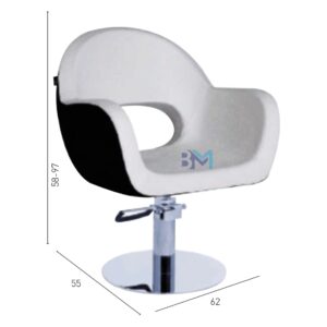 Silla de peluquería en polipiel color blanco