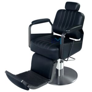 Silla de peluquería en poli piel color negro