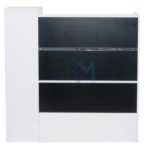 Mostrador de recepción blanco y negro