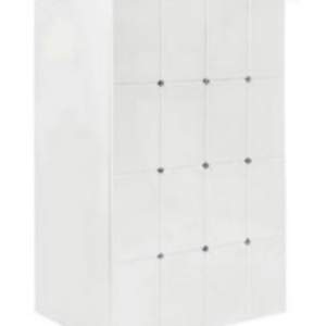 Mostrador de recepción blanco con cristales
