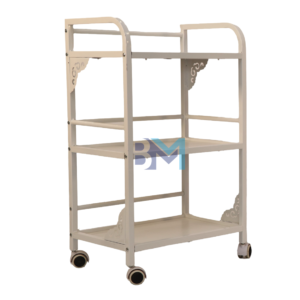 Carrito auxiliar blanco de metal