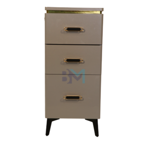 Mueble auxiliar de madera blanco y dorado