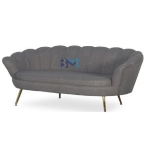 Sofá de espera terciopelo diseño tipo ostra color gris